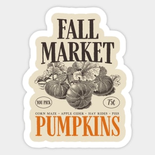 Fall Market Pumpkins Halloween Sticker